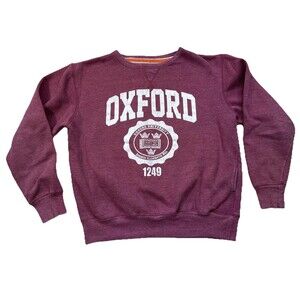 Oxford University Sweatshirt Burgundy Mens Medium Official Merchandise Crest Y2K